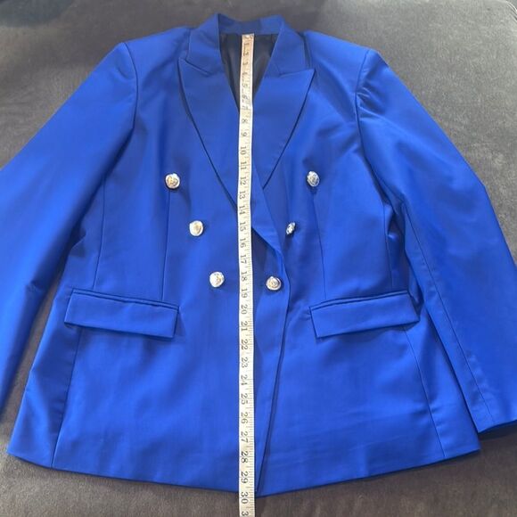 Women’s Blue Double-Breasted Blazer and Skirt Set Size L NEW - Picture 7 of 15